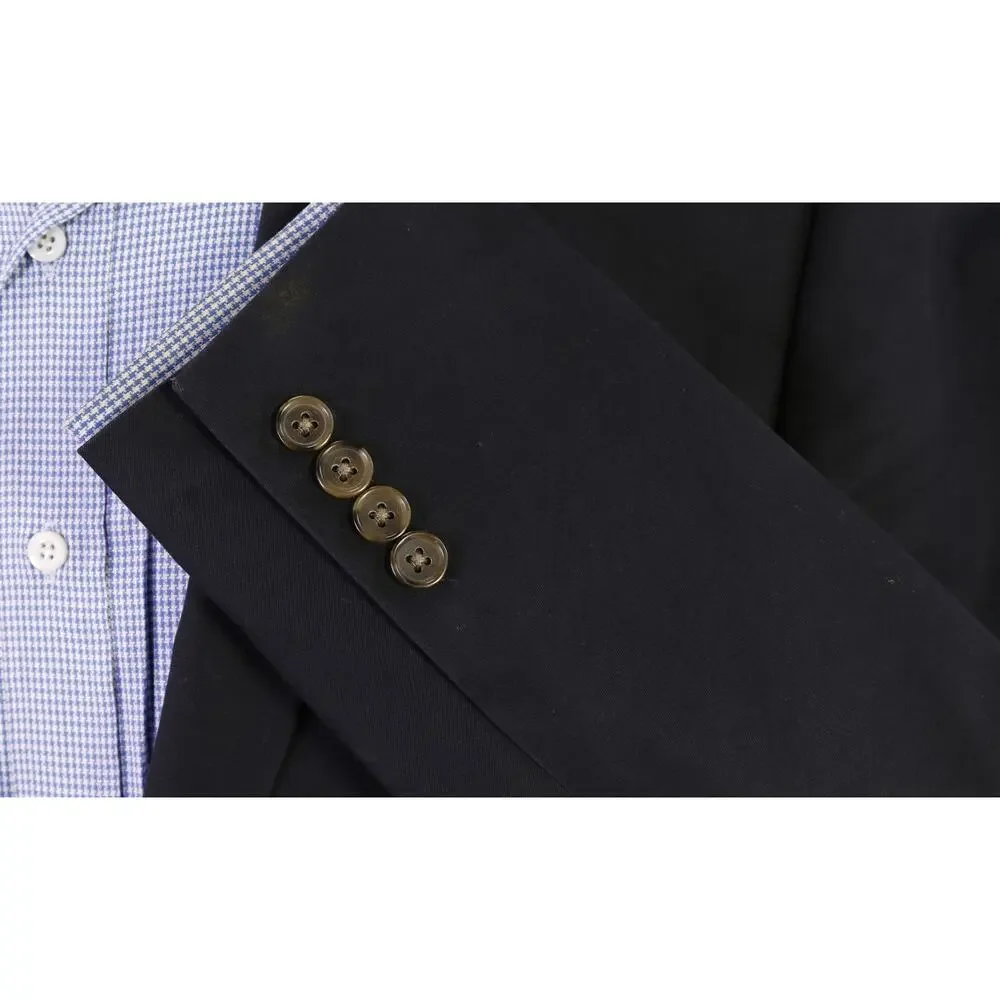 J Crew Mens Thompson Navy Blue 2-Btn Cotton Blazer Jacket 40R